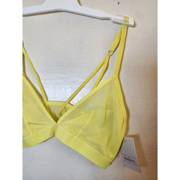 New Auden Women's Lime Green Sheer Wireless Bralette Adjustable Straps Size M - Picture 2 of 4